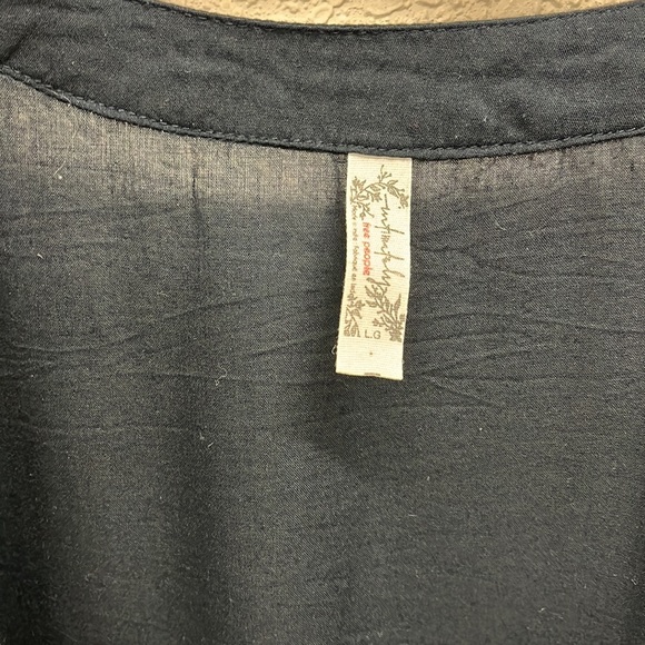 Free People Call Me Later Ruffles Tie Front Bodysuit L Blouse - Picture 4 of 7